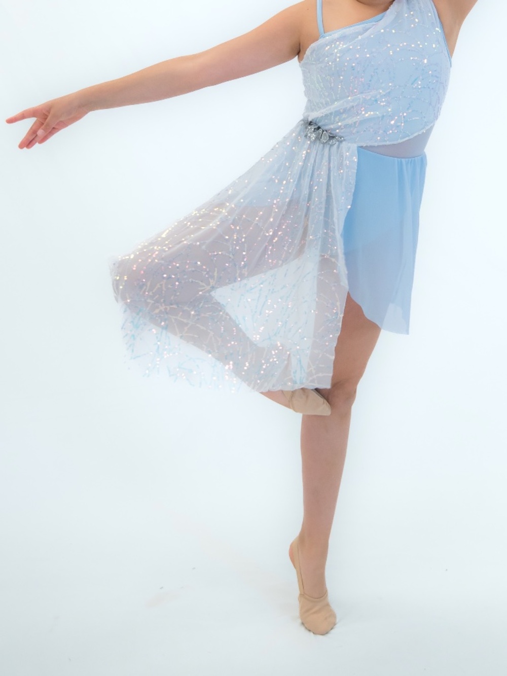 Weissman Adult Small Light Blue Sequined Dance Costume